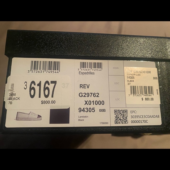 NIB Chanel Espadrilles Black Size 37 - Picture 7 of 8